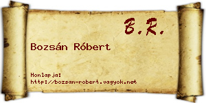 Bozsán Róbert névjegykártya
